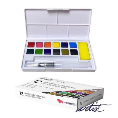 ACUARELAS ALEX BOG CAJA POCKETBOX ARTIST 12 PIEZAS
