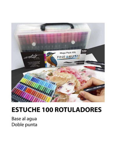 ROTULADOR ALEX BOG 2 PUNTA FINA/PINCEL SET 100 UDS