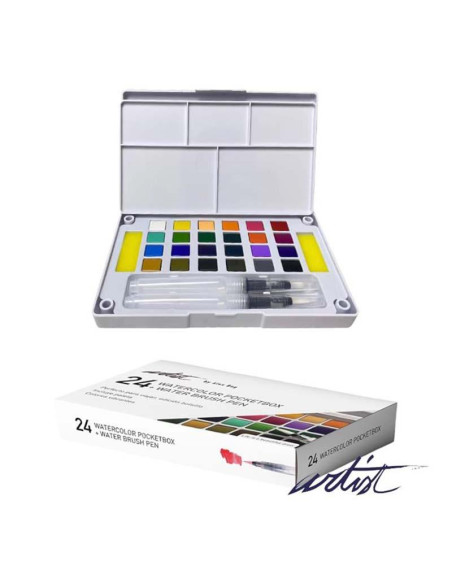 ACUARELAS ALEX BOG CAJA POCKETBOX ARTIST 24 PIEZAS