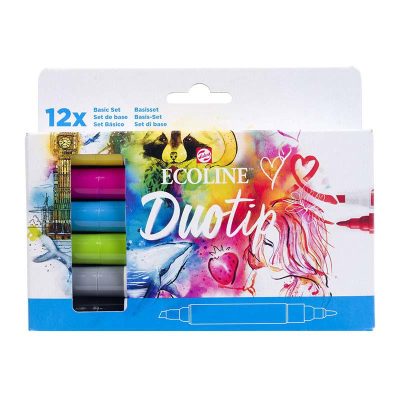 ROTULADOR ECOLINE DUOTIP ESTUCHE 12 COLORES BASIC