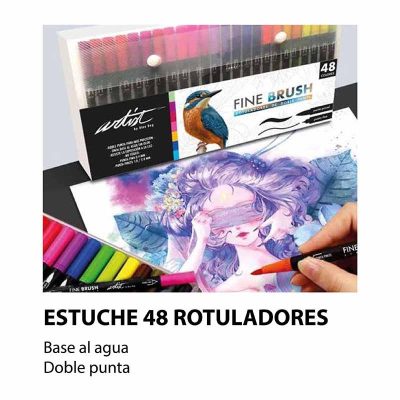 ROTULADOR ALEX BOG 2 PUNTAS FINA/PINCEL SET 48 UDS