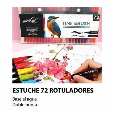 ROTULADOR ALEX BOG 2 PUNTAS FINA/PINCEL SET 72 UDS