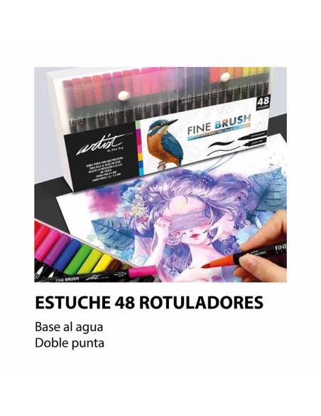 ROTULADOR ALEX BOG 2 PUNTAS FINA/PINCEL SET 48 UDS