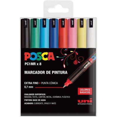 ROTULADOR POSCA PC-1MR PACK 8 COLORES BASIC&