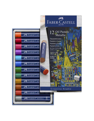 TIZA PASTEL FABER CASTEL C/12 COLORES METAL 127014