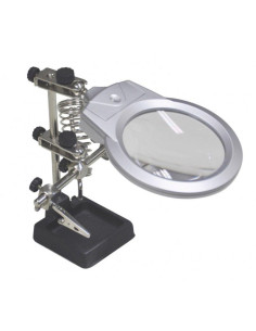 LUPA CON LUZ  SOPORTE SOLDADOR Y PINZA PARA PLACA 2