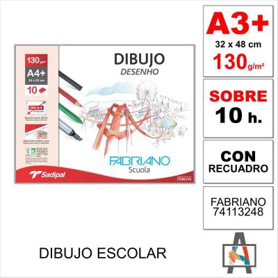 LÁMINA DIBUJO SCUOLA FAB  A3  130G 10H 74113248