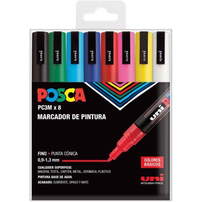 ROTULADOR POSCA PC-3M PACK 8 COLORES BASIC