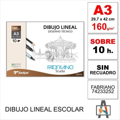 LÁMINA DIBUJO LINEAL FAB  A3 160G 10H 74233252