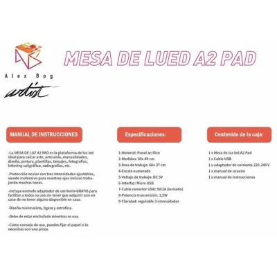 MESA DE LUZ ALEX BOG A2 MOD AB-0332