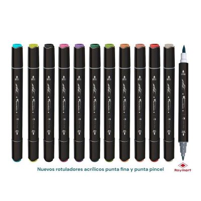 ROTULADOR ACRILICO ALEX BOG 2 PUNTAS 12 COLORES