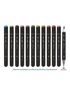 ROTULADOR ACRILICO ALEX BOG 2 PUNTAS 12 COLORES 2