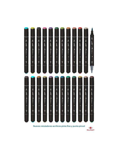 ROTULADOR ACRILICO ALEX BOG 2 PUNTAS 24 COLORES