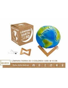 LUZ GLOBO TERRAQUEO 15CM CLAP USB 2