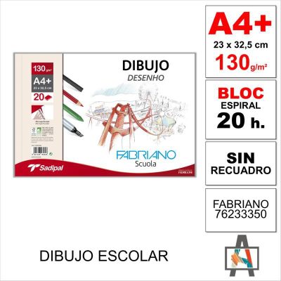 BLOC DIBUJO SCUOLA FAB  A4  130G 20H 76233350