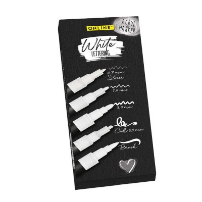 ROTULADOR ACRILICO ONLINE BLANCO ESTUCHE 5 UDS