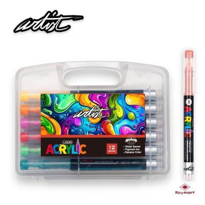 ROTULADOR ACRILICO ALEX BOG PINCEL 12 COLORES