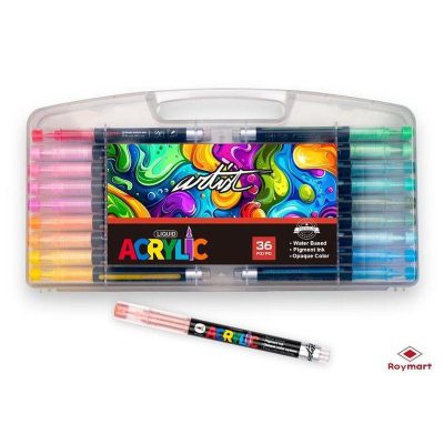 ROTULADOR ACRILICO ALEX BOG PINCEL 36 COLORES