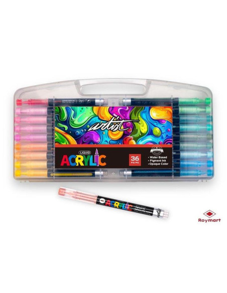ROTULADOR ACRILICO ALEX BOG PINCEL 36 COLORES