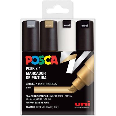ROTULADOR POSCA PC-8K PACK 4 COLORES GSWB&