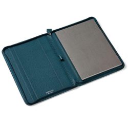 PORTABLOC DE CUERO FABRIANO A4 TURQUESA 2