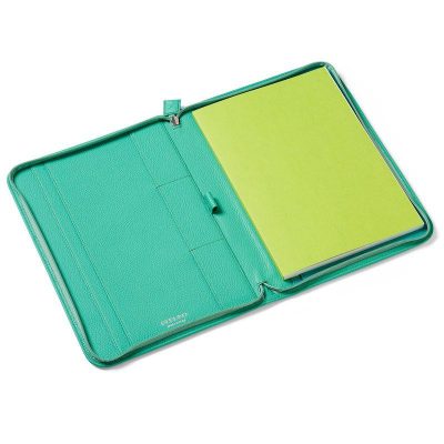 PORTABLOC DE CUERO FABRIANO A5 ESMERALDA