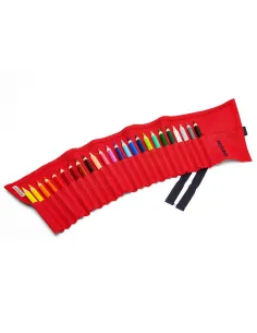 PORTALAPICES ENROLLABLE FABRIANO 24 LÁPICES ROJO 2