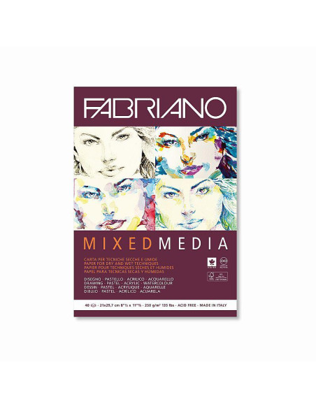 BLOC MIXED MEDIA FAB  A4 250G 40H 19100381