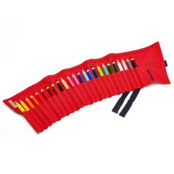 PORTALAPICES ENROLLABLE FABRIANO 24 LÁPICES ROJO 2