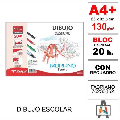 BLOC DIBUJO SCUOLA FAB  A4  130G 20H 76233352