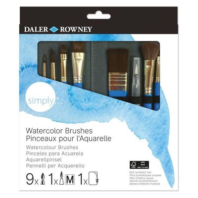 SET 10 PINCELES DALER ROWNEY SIMPLY ACUARELA