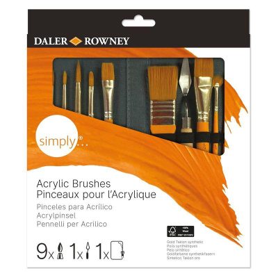 SET 10 PINCELES DALER ROWNEY SIMPLY ACRILICO