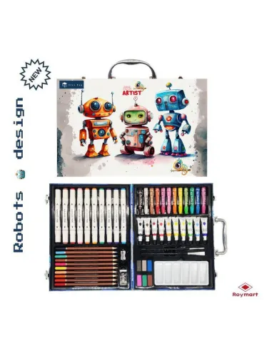MALETIN ARTISTA LITTLE ARTIST ROBOTS 53 PIEZAS