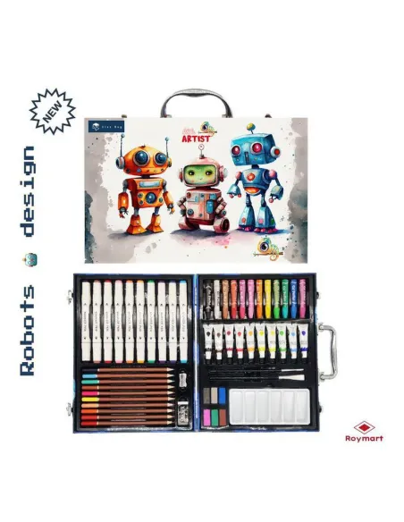 MALETIN ARTISTA LITTLE ARTIST ROBOTS 53 PIEZAS