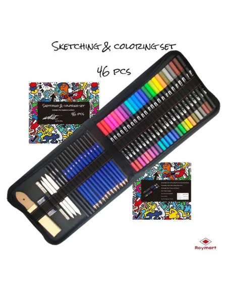 ESTUCHE ARTISTA SKETCH ROTULADORES 46 PIEZAS