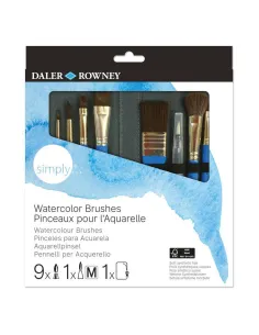 SET 10 PINCELES DALER ROWNEY SIMPLY ACUARELA