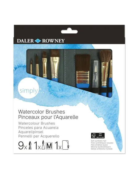 SET 10 PINCELES DALER ROWNEY SIMPLY ACUARELA