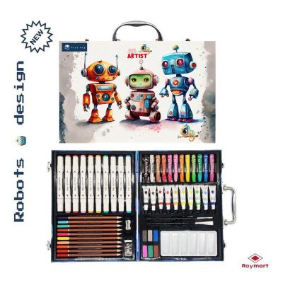 MALETIN ARTISTA LITTLE ARTIST ROBOTS 53 PIEZAS