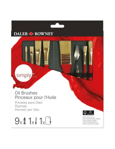 SET 10 PINCELES DALER ROWNEY SIMPLY OLEO