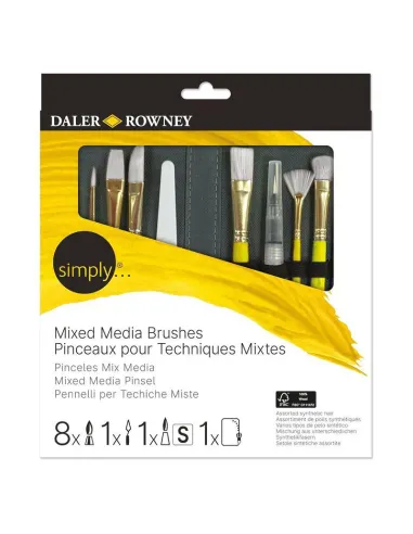 SET 10 PINCELES DALER ROWNEY SIMPLY CREMALLERA MIX