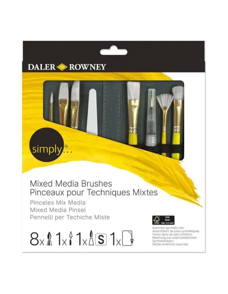 SET 10 PINCELES DALER ROWNEY SIMPLY CREMALLERA MIX