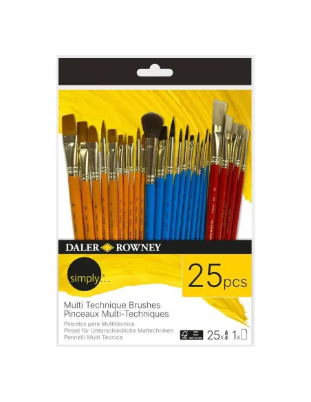 SET 25 PINCELES DALER ROWNEY SIMPLY MIX MEDIA