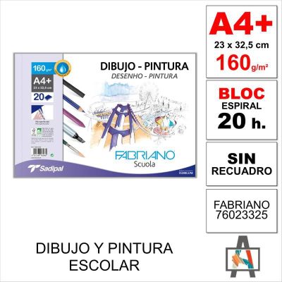 BLOC DIBUJO-PINTURA FAB  A4  160G 20H 76023325