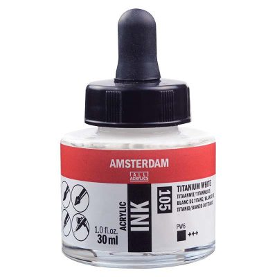 TINTA AMSTERDAM 30ML BLANCO TITANIO 105