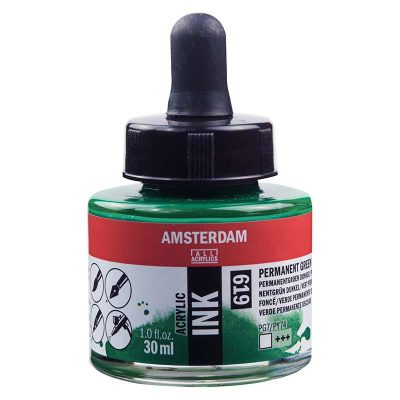 TINTA AMSTERDAM 30ML VERDE PERM OSC 619