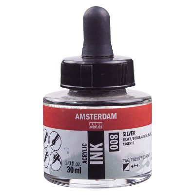 TINTA AMSTERDAM 30ML PLATA 800